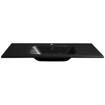 SIDRA Gussmarmor-Waschtisch 101x46cm, schwarz matt