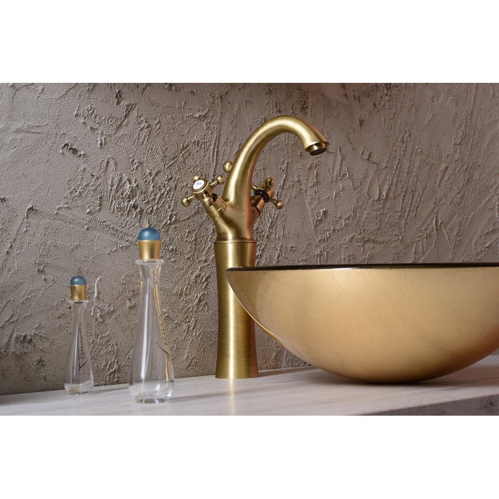 ANTEA Waschtischarmatur, hoch, mit Ablaufgarnitur 300mm, bronze