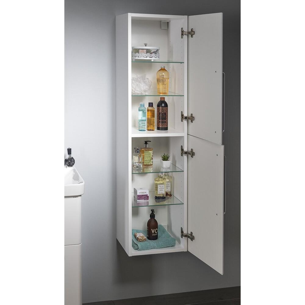 THEIA Hochschrank 35x138x30cm, 2x Tür, links/rechts, weiß