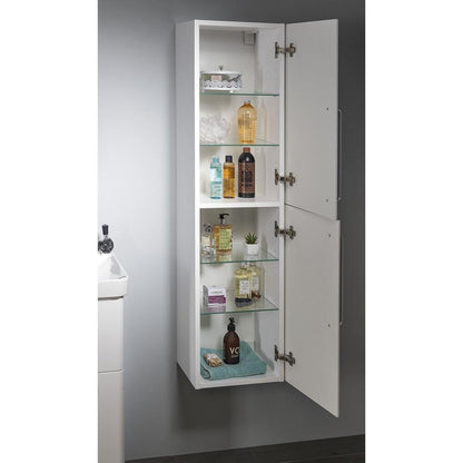 THEIA Hochschrank 35x138x30cm, 2x Tür, links/rechts, weiß