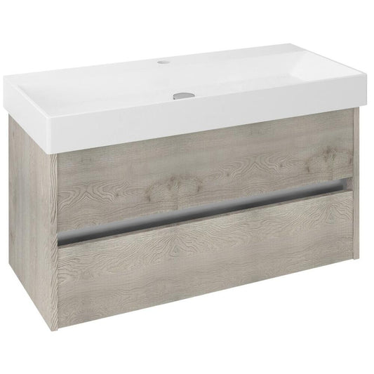 NIRONA Unterschrank 95x51,5x43cm, Eiche Mocca