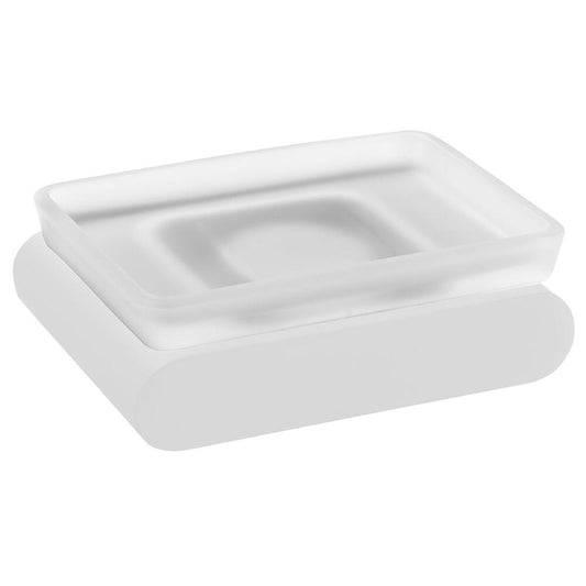 FLORI Seifenschale, Milchglas, Weiß matt