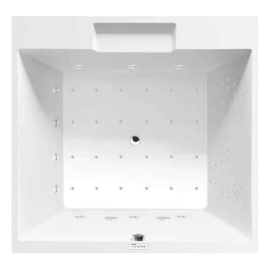 CAME Whirlpool-Badewanne, 175x175x50cm, Highline Hydro-Air, Chrom