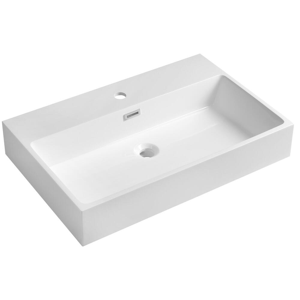 AQUATIC Waschtisch, Gussmarmor, 70x46cm, Weiß