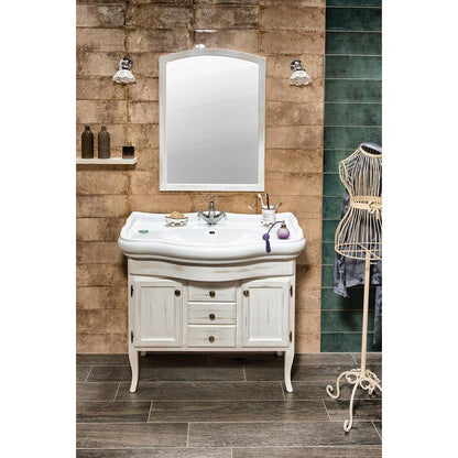 RETRO Keramik-Waschtisch 100x54,5cm, weiß