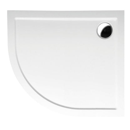 RENA R Gussmarmor-Duschwanne, Viertelkreis 90x80cm, R550, recht, weiss