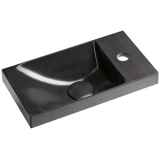 AGOS Beton-Waschtisch 40x22cm, links/rechts, Anthrazit Halbglanz