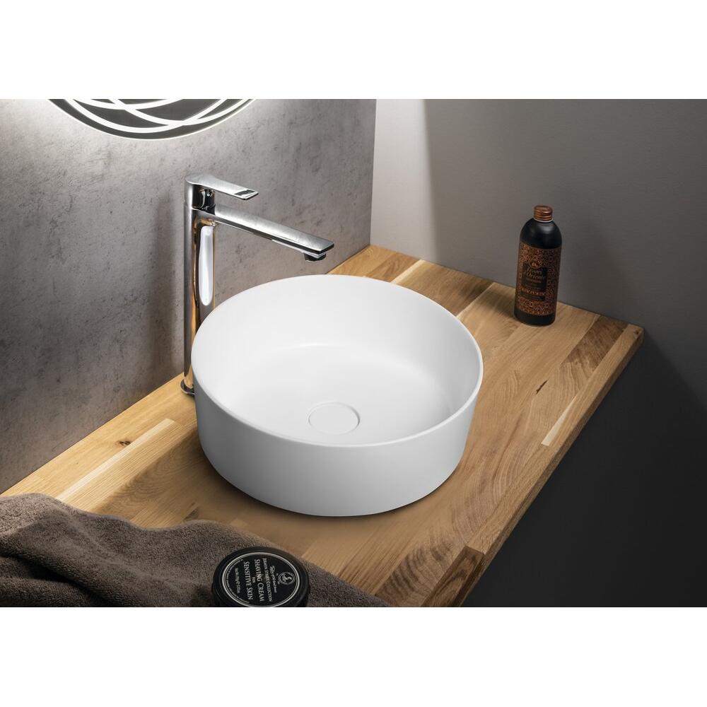 THIN Waschtisch Ø38 cm, Weiß matt