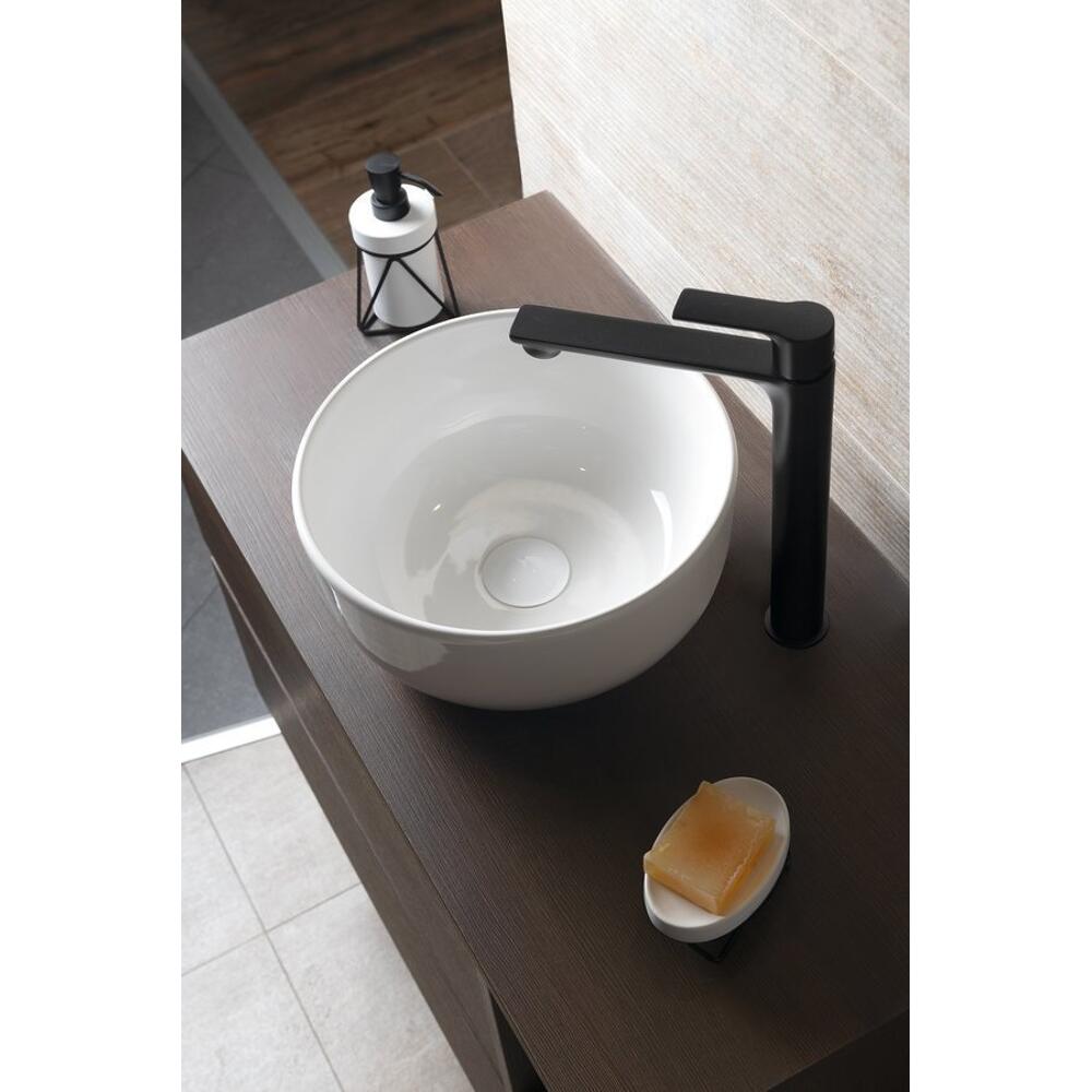 EMMI Keramik-Waschtisch für Arbeitsplatte Ø 33cm, Weiß