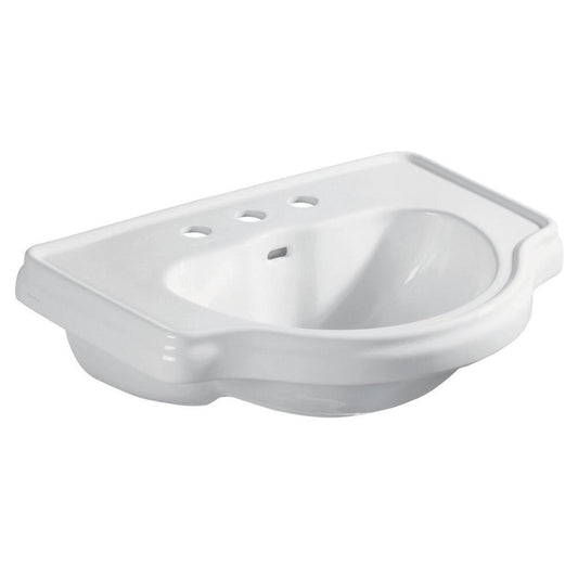 RETRO Keramik-Waschtisch 62x45,5cm, 3 Armaturlöcher, weiß