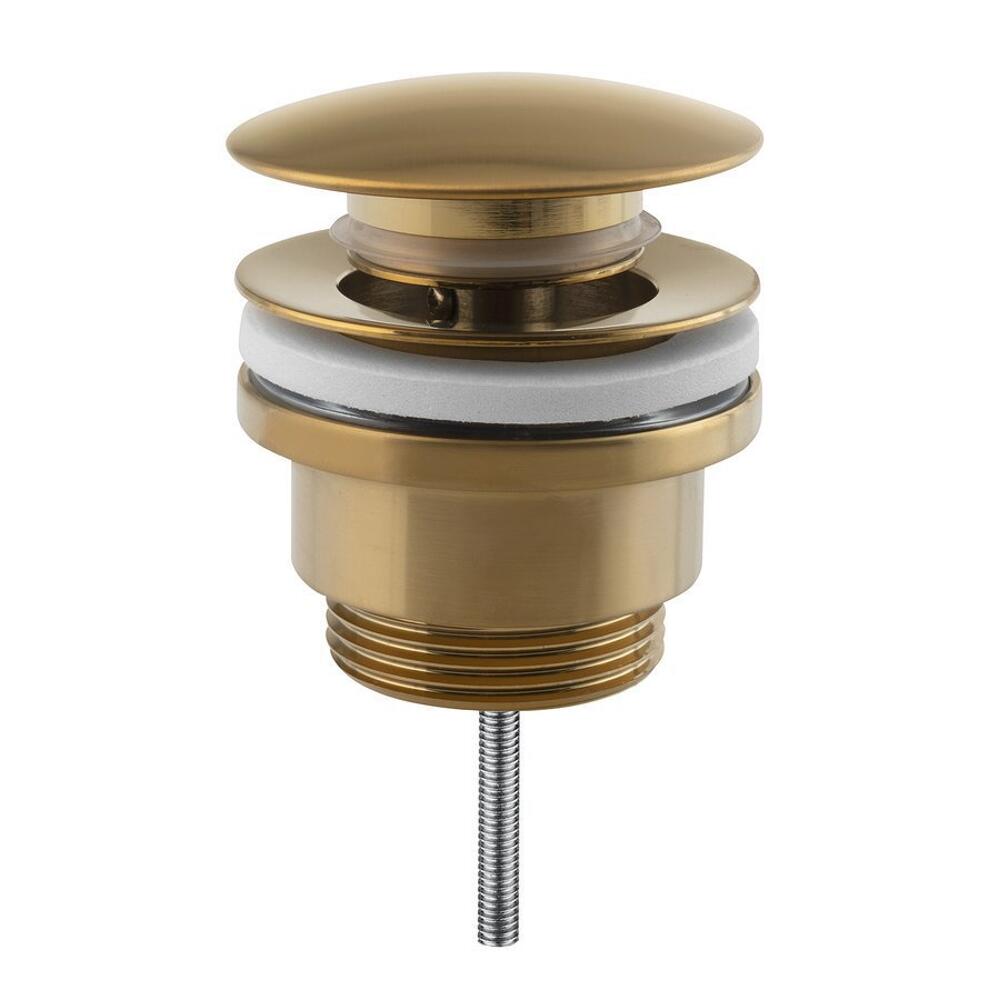 Waschbecken-Ablaufgarnitur 5/4“, klick-klack, großer Stopfen, 10-55mm, Gold matt