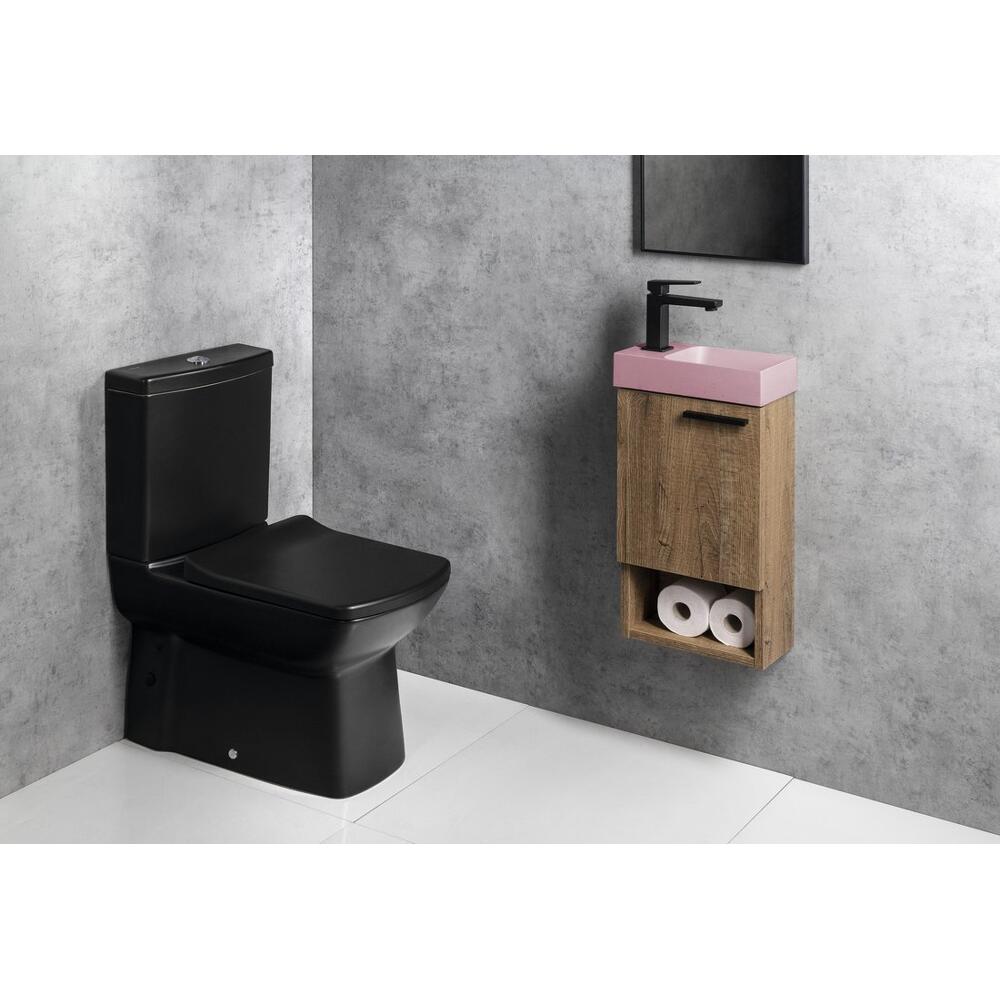 PICCOLINO Beton-Waschbecken 30,8x17cm, Wasserhahn linken, Rosa matt