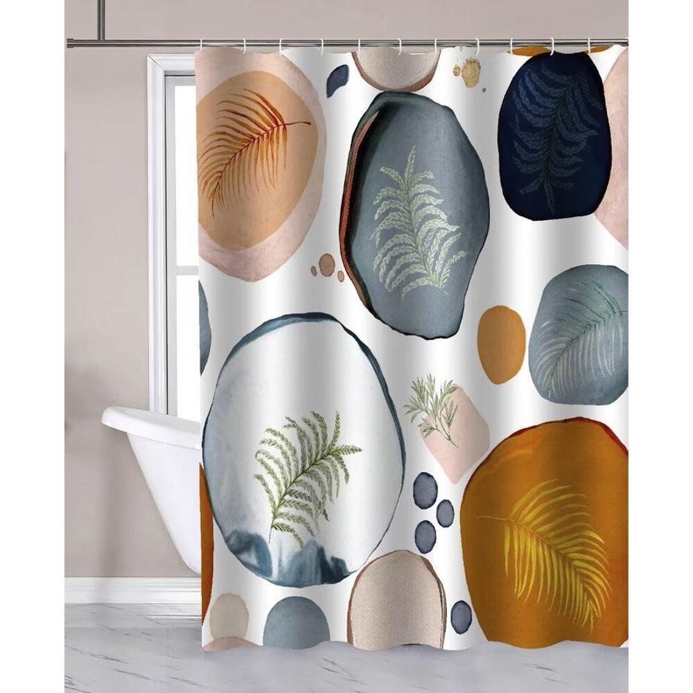 Duschvorhang 180x180cm, Polyester, Blasen/Farne