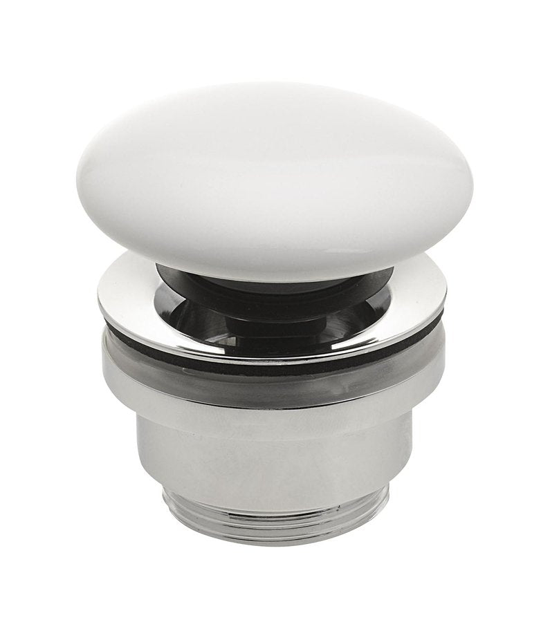 Ablaufgarnitur mit Keramik-Stopfen 5/4“, klick-klack, weiss
