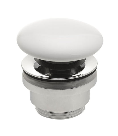 Ablaufgarnitur mit Keramik-Stopfen 5/4“, klick-klack, weiss