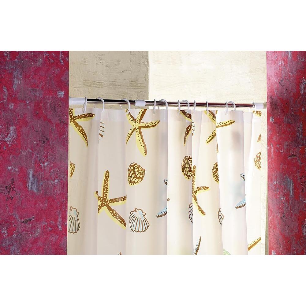 Duschvorhang 180x200cm, Vinyl, Seestern-Dekor