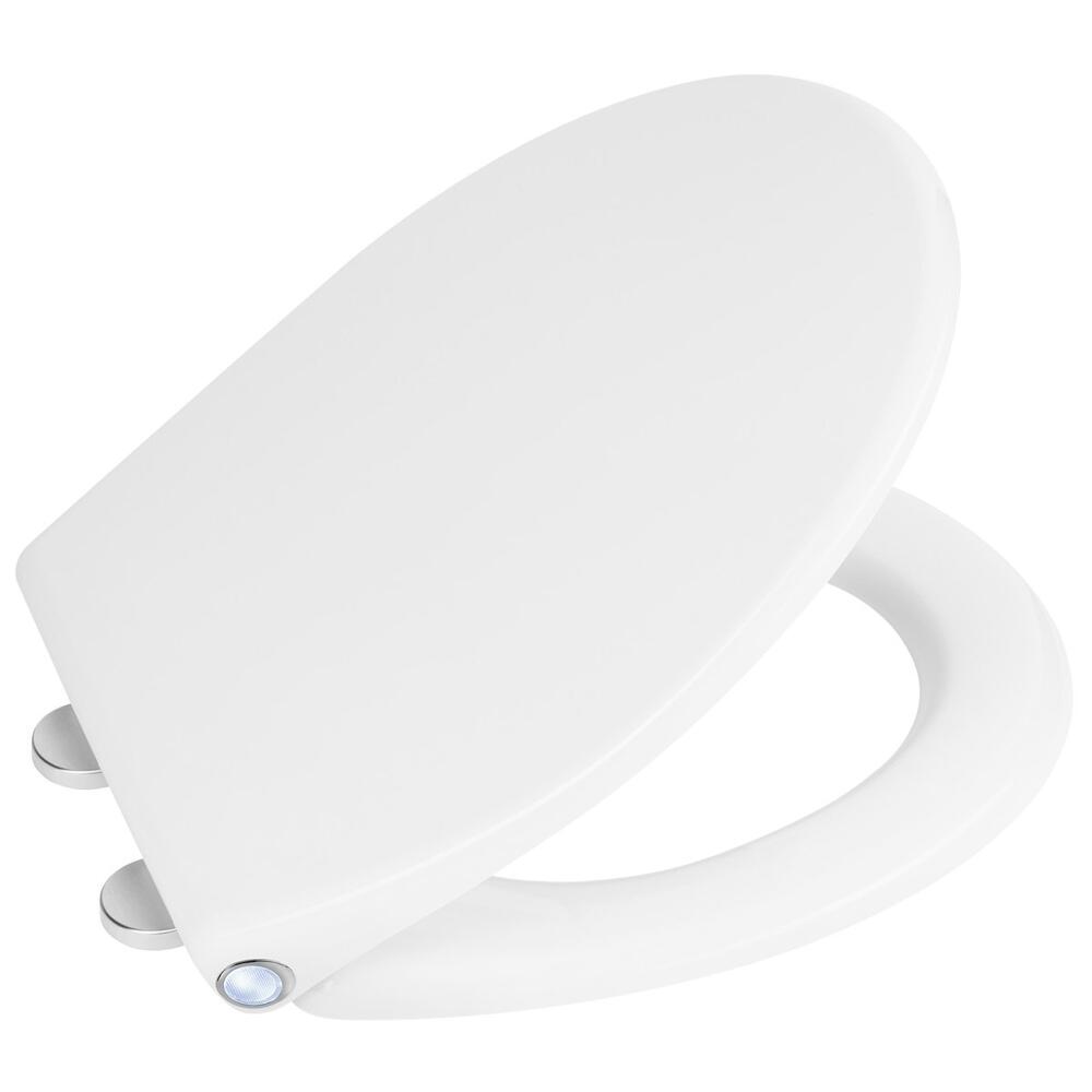 PHARO WC-Sitz mit LED-Licht, Soft Close, Easy Take, Weiß