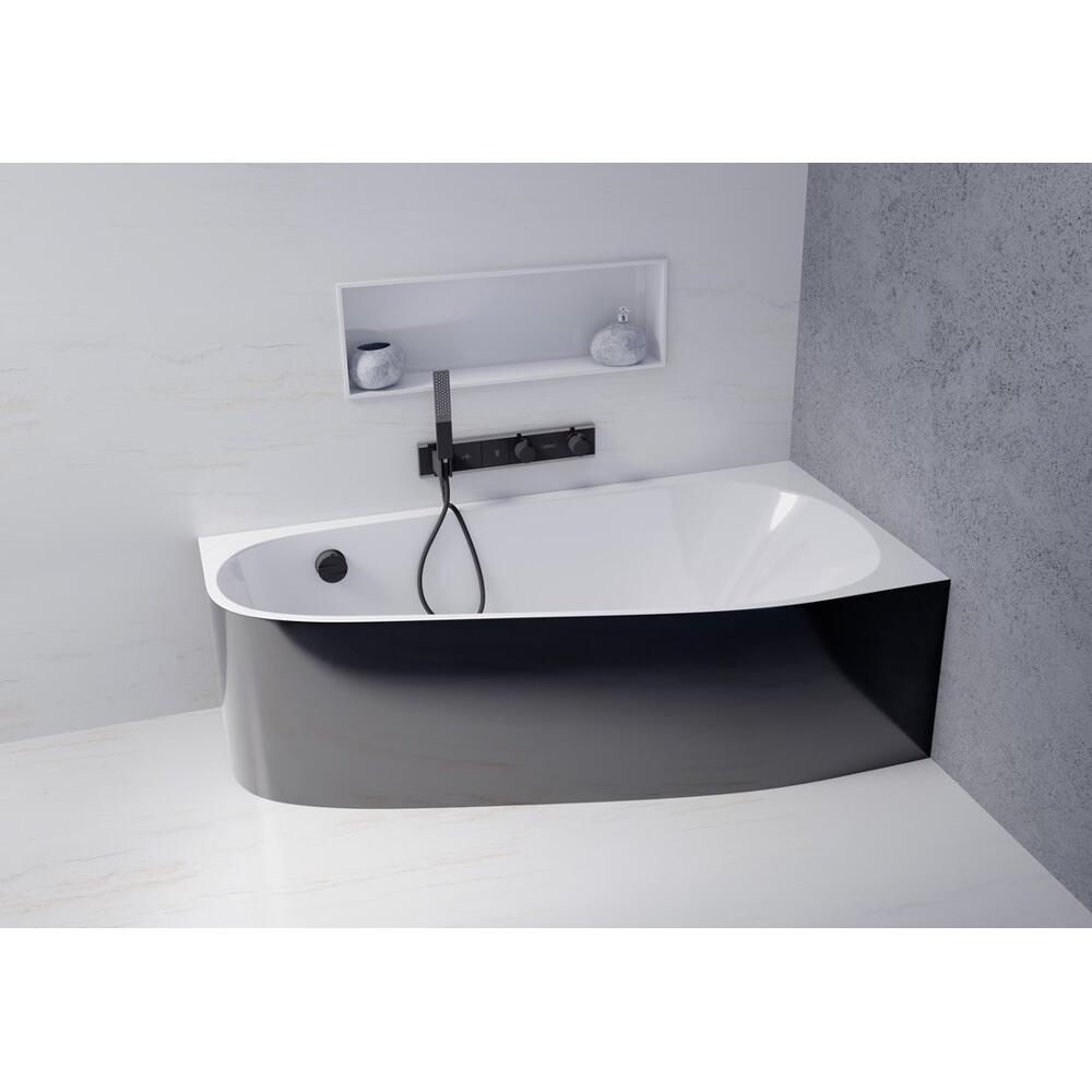 PROJEKTA R MONOLITH Eckwanne 156x77x60cm, weiß/schwarz