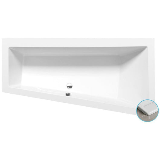 ANDRA R SLIM asymmetrische Badewanne 180x90x45cm, weiss