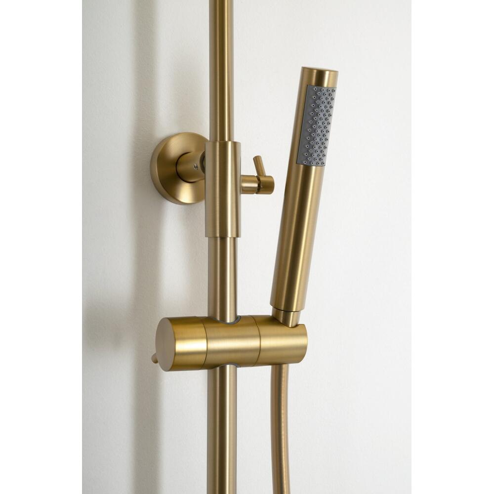 Duschsäule mit Thermostat-Armatur, Gold matt