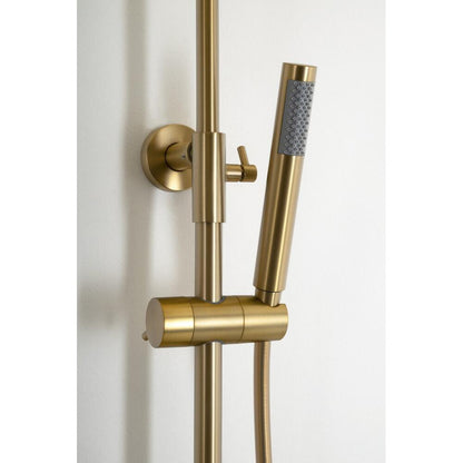 Duschsäule mit Thermostat-Armatur, Gold matt