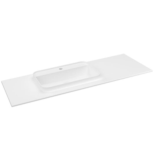 BRAHEA Waschtisch 131,6x51,5cm, Rockstone, links, weiss matt