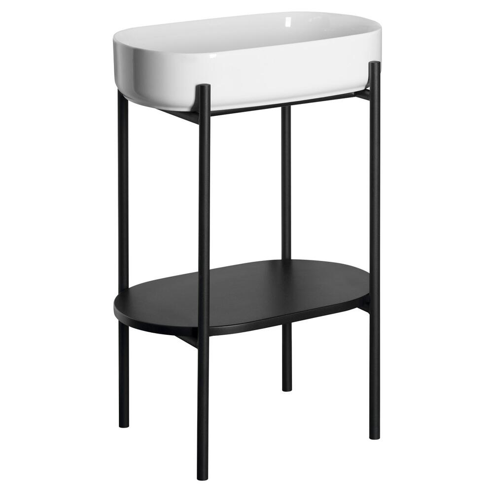 PUNO Konsole mit Waschbecken 550x860x360mm, Schwarz matt