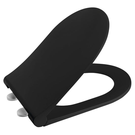 Slim WC Sitz mit Soft Close System, Schwarz matt