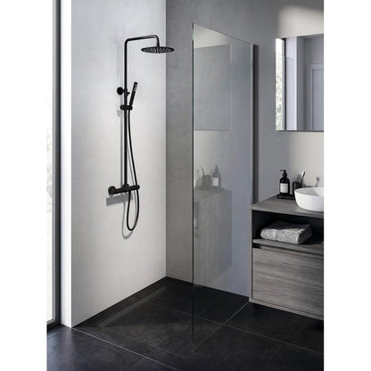 Duschsäule mit Thermostat-Armatur, Schwarz