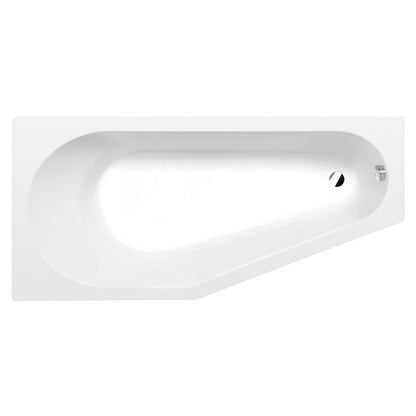TIGRA L Asymmetrische Badewanne 170x80x46cm, links, weiß matt