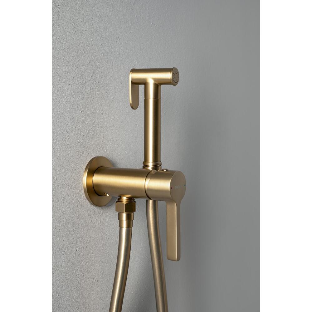 ICONIC Unterputz-Bidetarmatur mit Brausestop, rund, Gold matt