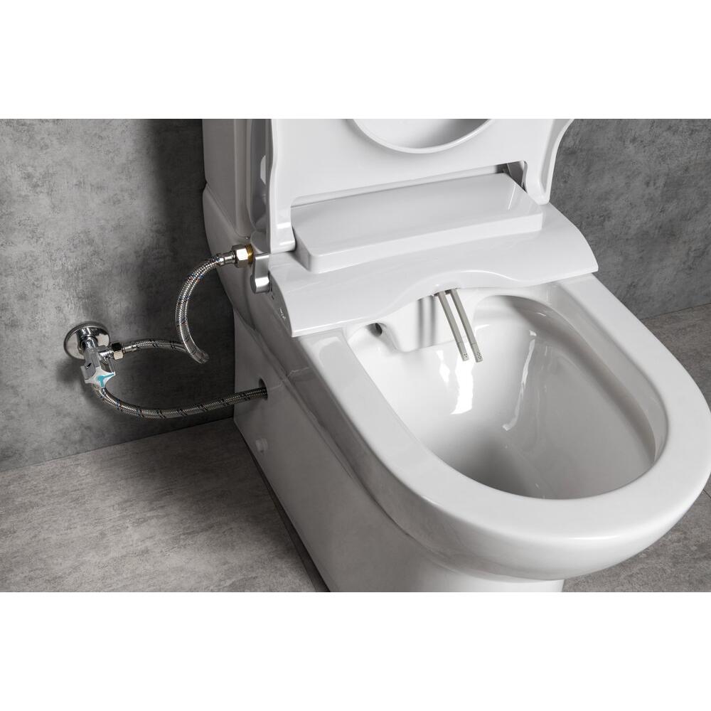 JALTA WC-Kombi mit Bidet-Sitz CLEAN STAR,spülrandlos, Abgang senkrecht/waagerecht, Weiß