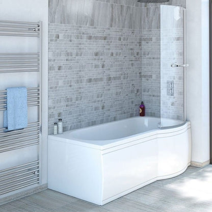SKALI Badewanne mit Duschzone 167,5x85/75x40 cm, rechts, weiß