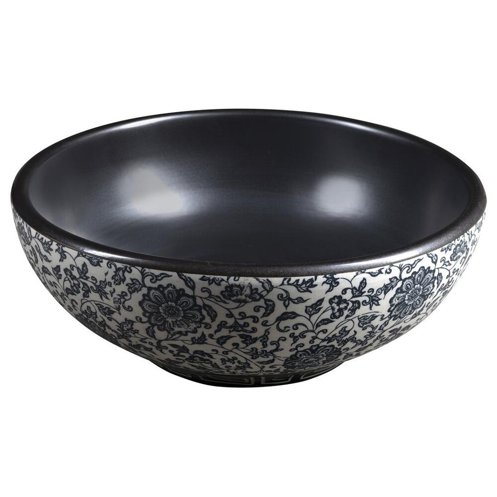 PRIORI Keramik-Waschtisch Ø 41cm, schwarz/blau