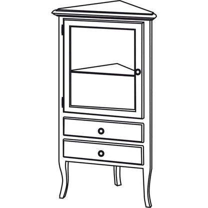 RETRO Eckschrank 60x120x47cm, Buche, links