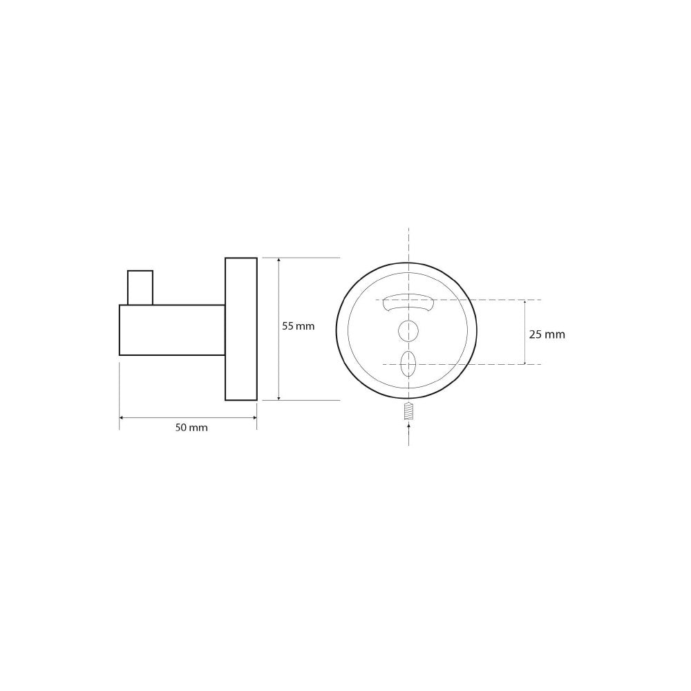 X-ROUND BLACK Haken, Schwarz matt