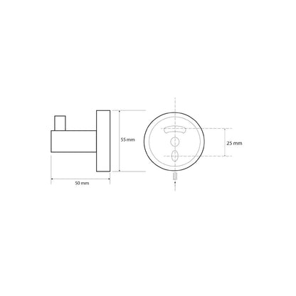 X-ROUND BLACK Haken, Schwarz matt