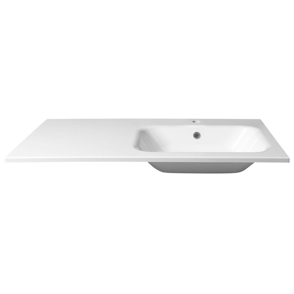 ARECA Gussmarmor-Waschtisch 101x51,5cm, rechts, weiß