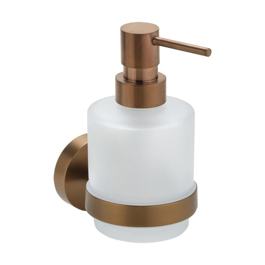 X-ROUND COPPER Seifenspender 200ml, Milchglas, Kupfer matt