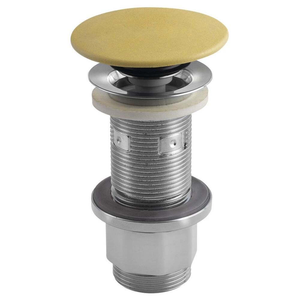 Waschbecken-Ablaufgarnitur 5/4", klick-klack, Beton-Stopfen, 10-80mm, Gelb matt