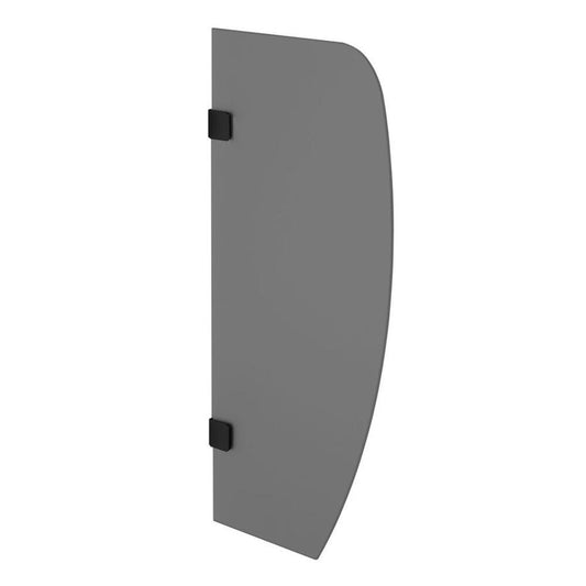 Urinal-Trennwand, 40x80cm, graues Glas matt, Schwarz matt