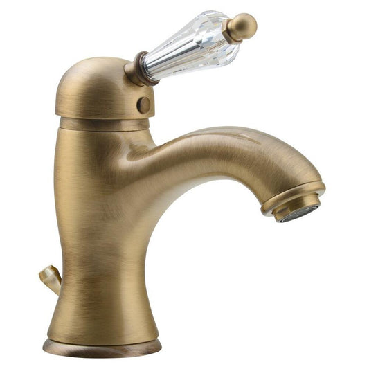 KIRKÉ CRYSTAL Waschtischarmatur mit Ablauf, Bronze mit Kristall-Griff