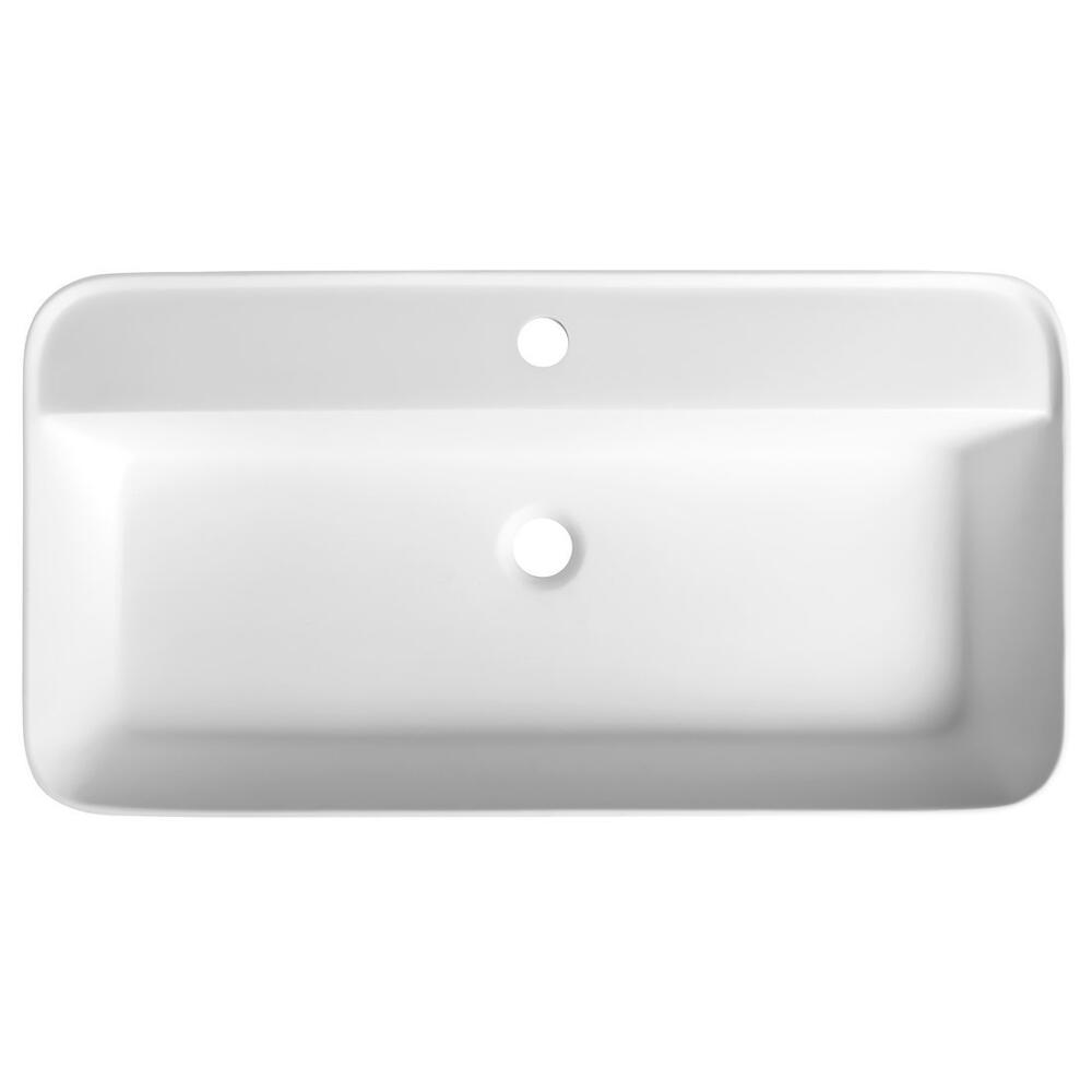 BRAHEA Einbauwaschbecken, Rockstone, 75x39 cm, Weiß matt