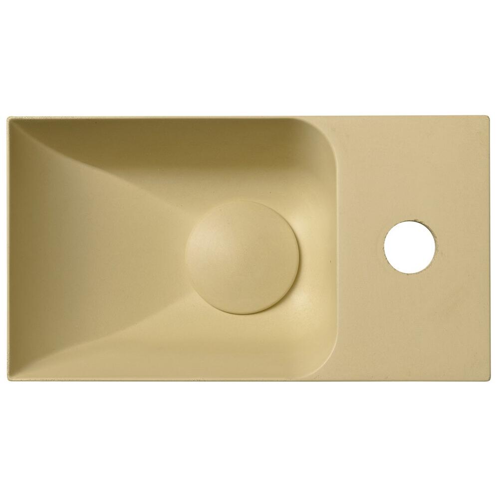 PICCOLINO Beton-Waschbecken 30,8x10x17cm, Armaturloch rechts, Gelb