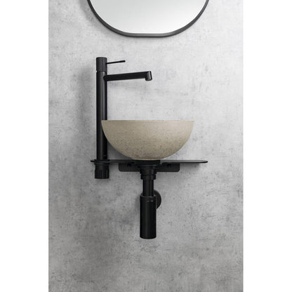 MINOR Betonwaschbecken zum Aufsetzen, Durchmesser 26cm, Sand matt