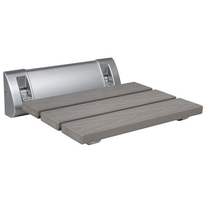 Duschklappsitz 32x32,5cm, WPC, Grau