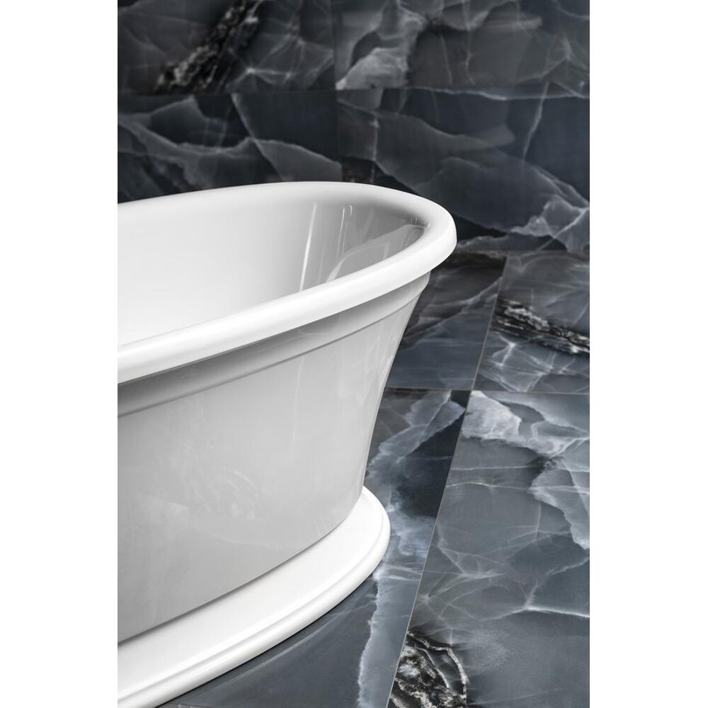VELIA Gussmarmor-Badewanne 167x83x62,5cm, weiß