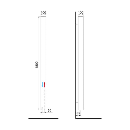 CUBIQ Badheizkörper 500x1510 mm, 300W,Weiß matt