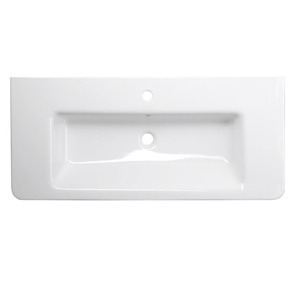CITY Keramik-Waschtisch, eckig, 100x45cm, weiss