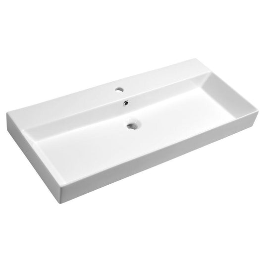 KARE 100 Keramik-Waschtisch 98x46cm, weiß